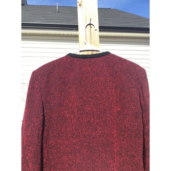 Vintage Pendleton Womens Wool Jacket Size 16 Burgundy Red Tweed Cardigan Classic - Picture 10 of 13